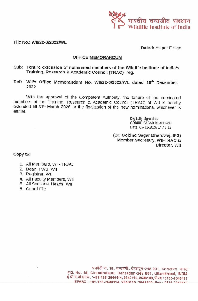 First page of Training, Research and Academic Council