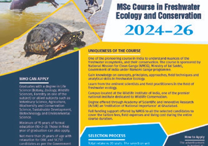 Admission to First Batch of M.Sc. Course in Freshwater Ecology and Conservation (2024-26)
